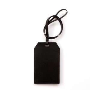 Alternative view of Name Tag - Black - Buttero veg tanned leather