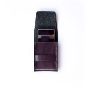 Alternative view of S.T Dupont Case - Purple Dying - Vegetable tanned leather