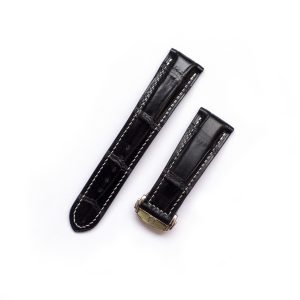 Watchband - Black - Crocodile leather