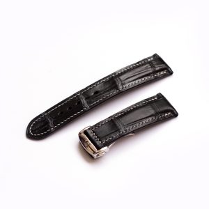 Alternative view of Watchband - Black - Crocodile leather