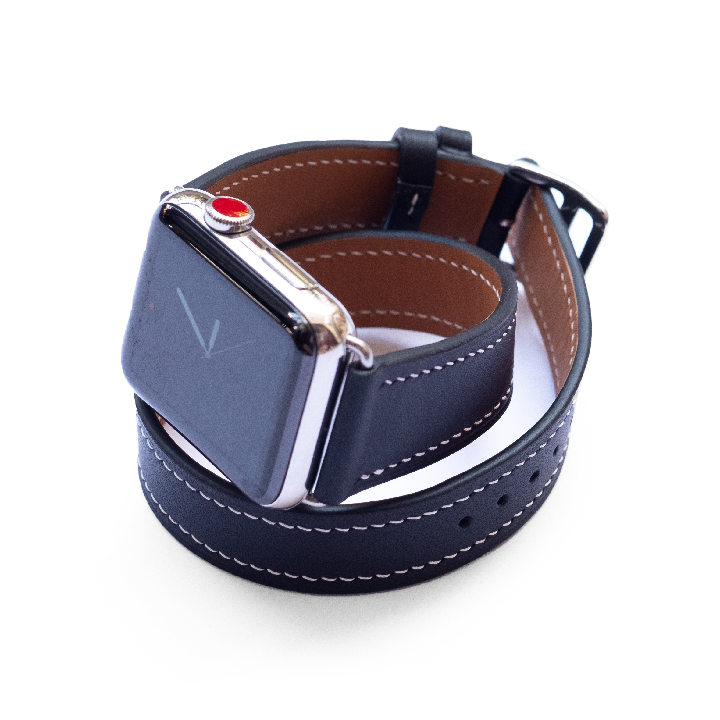 AppleWatch Double Tour - Black - Baranil leather