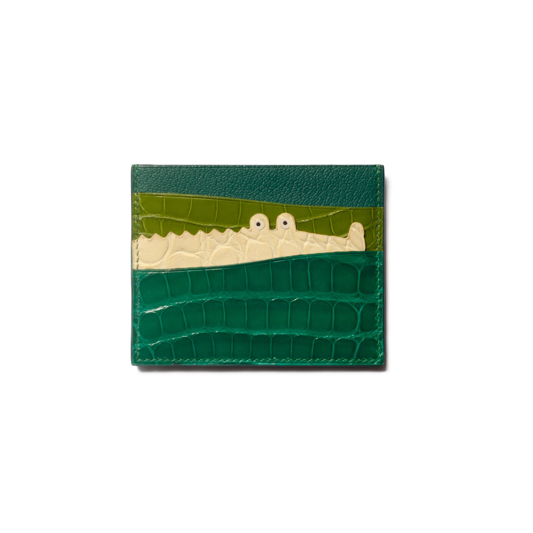 Tiny croc Card-holder / alligator x calfskin