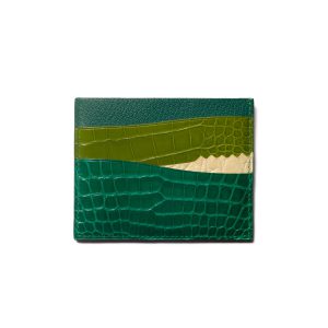 Alternative view of Tiny croc Card-holder / alligator x calfskin
