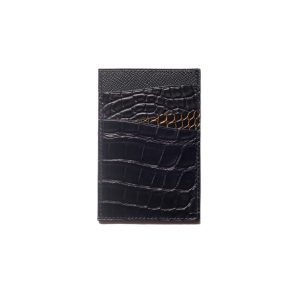 Alternative view of Tiny croc Portrait Card-holder / alligator x calfskin