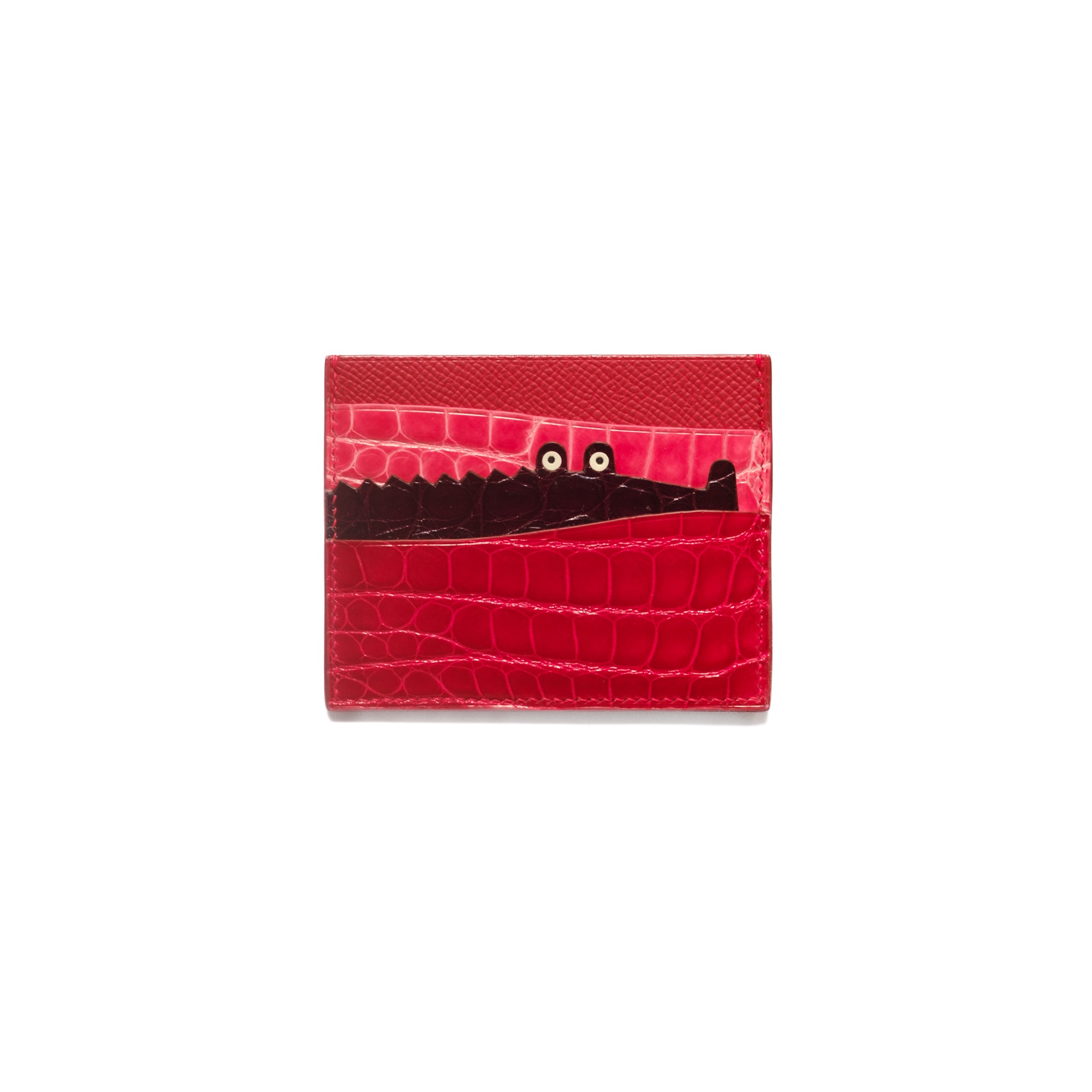 Tiny croc Card-holder / alligator x calfskin