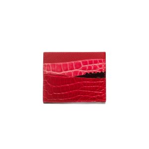 Alternative view of Tiny croc Card-holder / alligator x calfskin