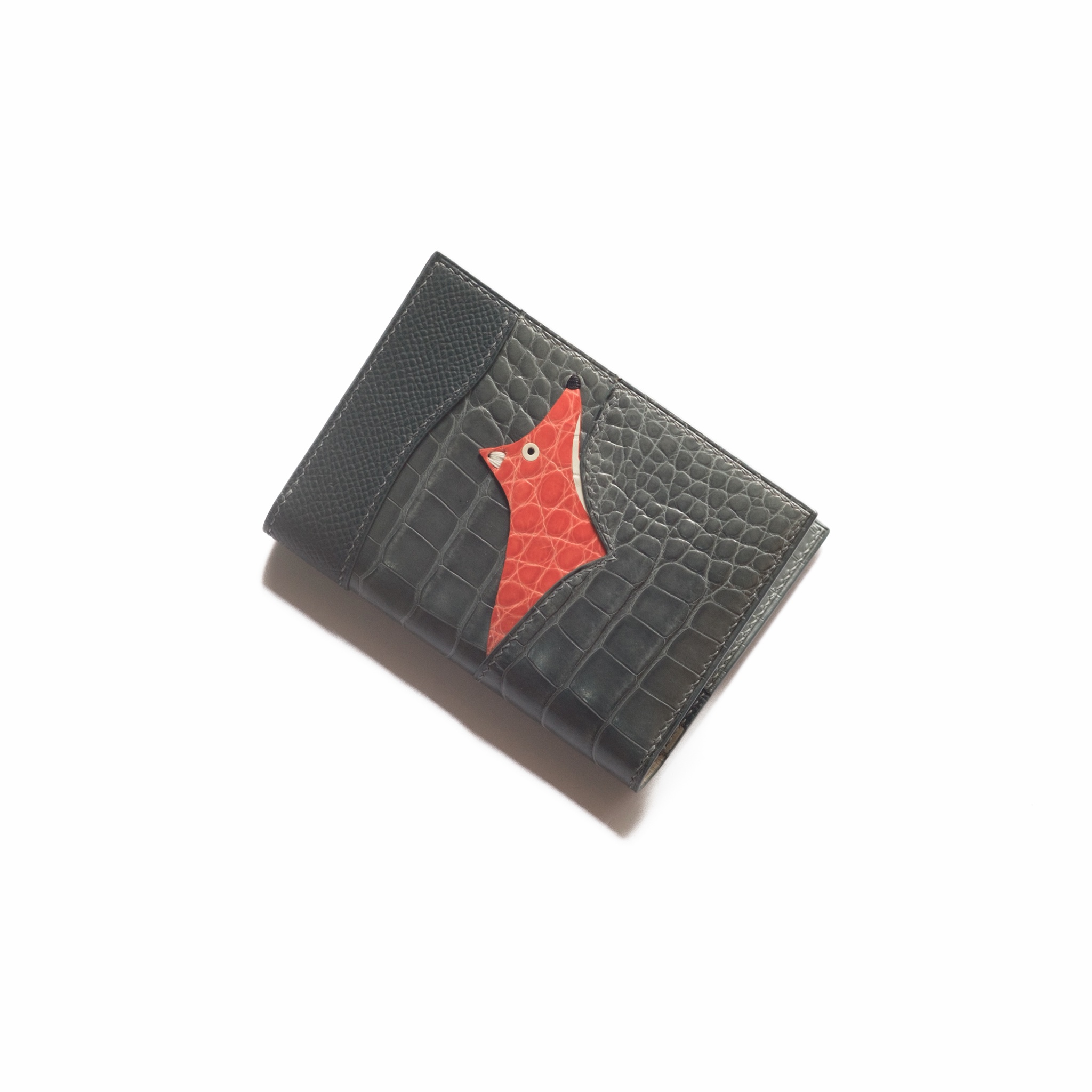 Tiny Fox Pocket Wallet - Crocodile skin