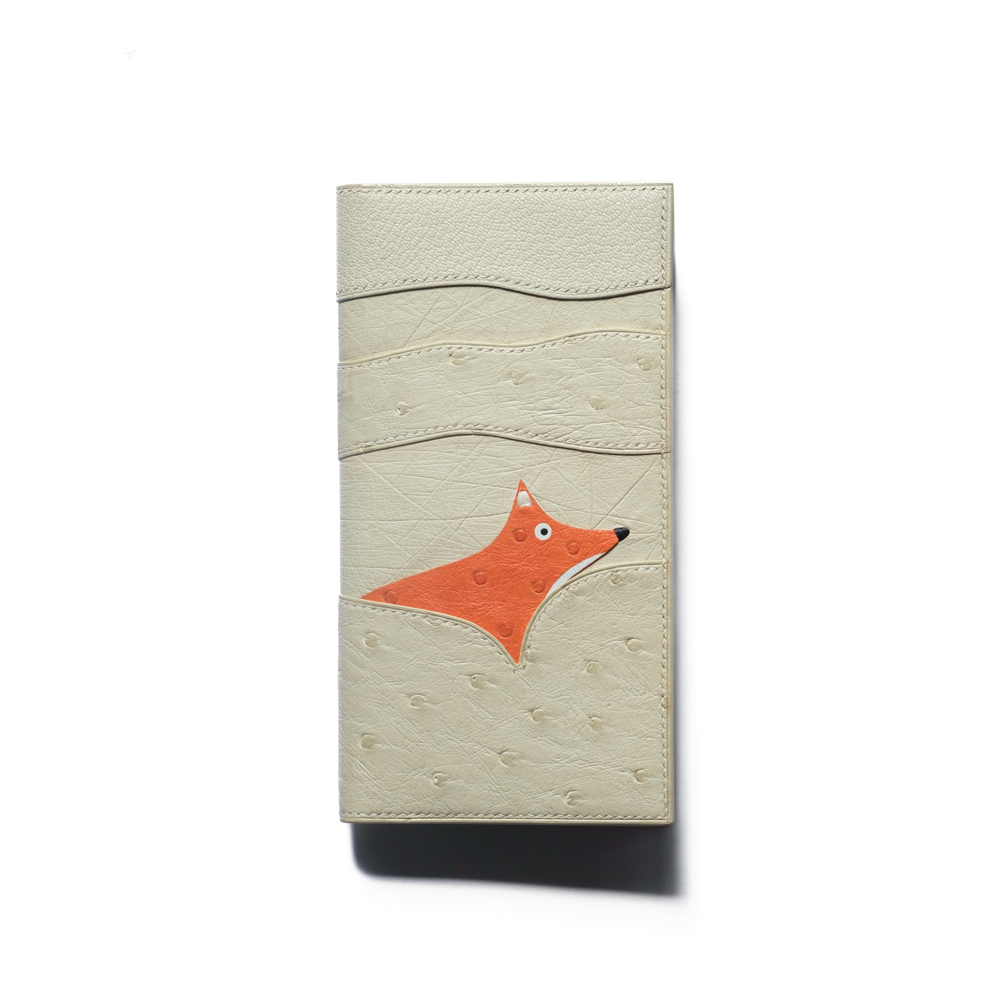 Tiny Fox Long wallet - Ostrich skin